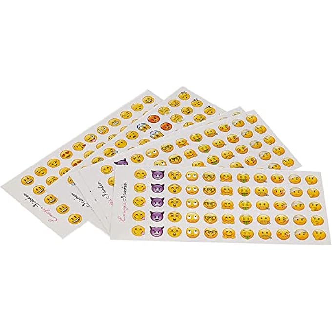 12 SHEETS CUTE FUNNY STICKERS HAPPY FACES MOST POPULAR EMOJI FROM IPHONE FACEBOOK TRENDY GIFTS FOR KIDS ADULTS FACE EMOJI STICKERS - Image 5