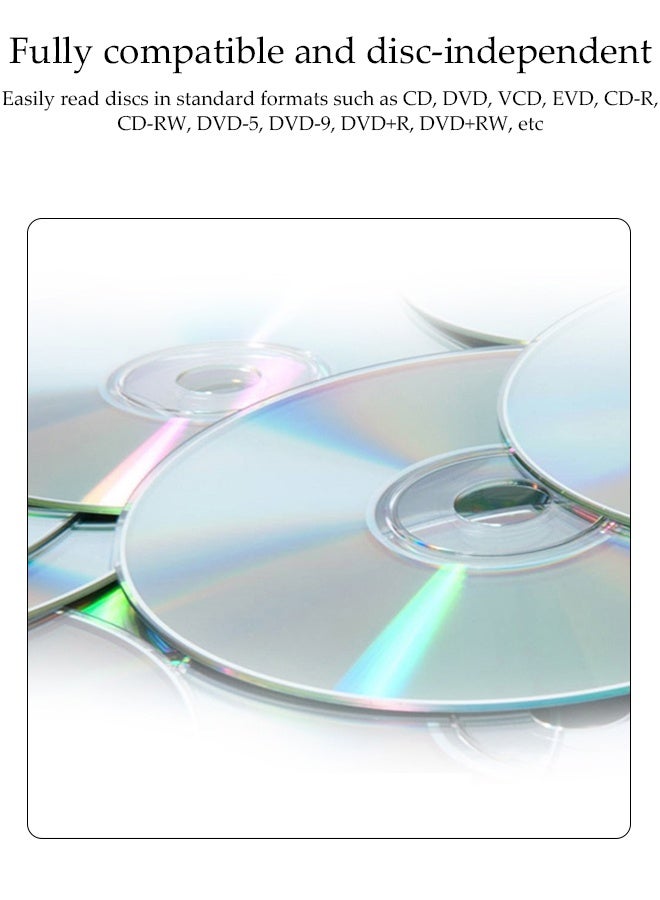 DUNISO External DVD drive，Portable USB 3.0 CD DVD Player，CD ROM Reader Writer Disk Duplicator，Suitable for Laptops, Desktop Computers, DVDs and CDs, Can Read Videos and Music - Image 5