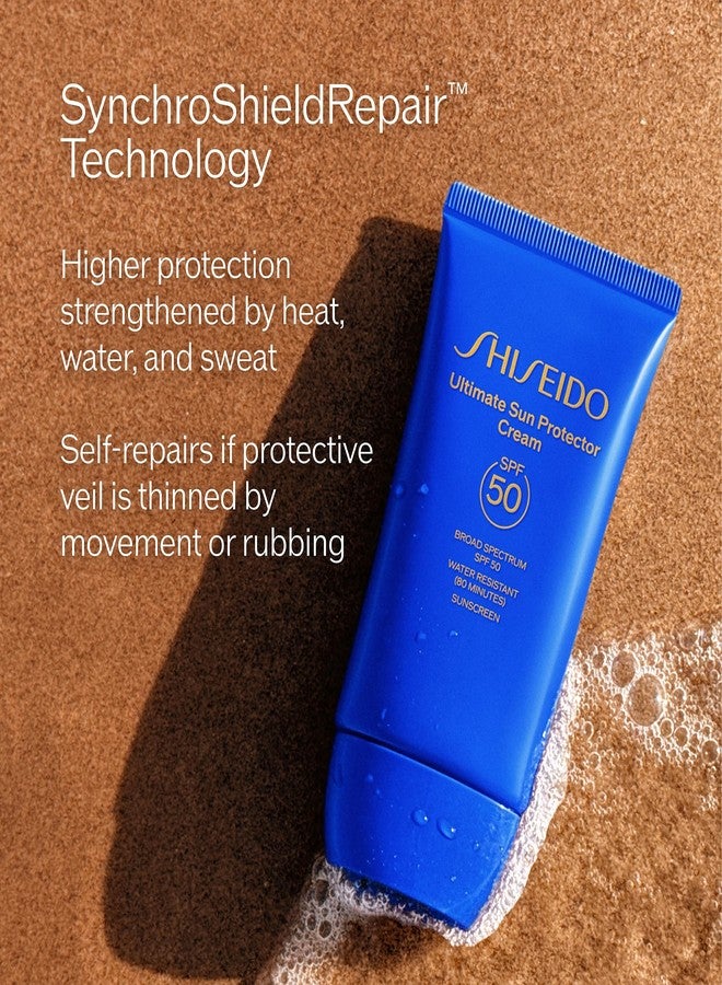 Shiseido Ultimate Sun Protector Cream - 50 mL - Hydrating Broad-Spectrum SPF 50 Sunscreen for Face - Visibly Improves Fine Lines, Smoothness & Even Skin Tone - Normal to Dry Skin Types - Image 4