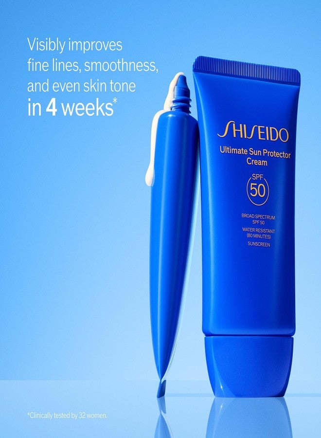 Shiseido Ultimate Sun Protector Cream - 50 mL - Hydrating Broad-Spectrum SPF 50 Sunscreen for Face - Visibly Improves Fine Lines, Smoothness & Even Skin Tone - Normal to Dry Skin Types - Image 3