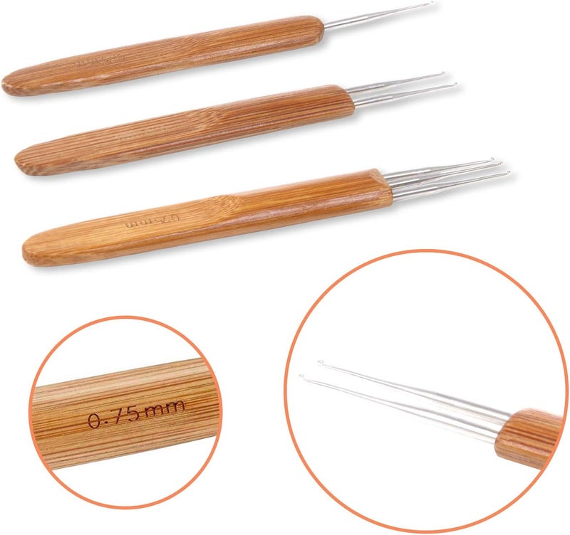 Augsun Dreadlock Crochet Hook Tool,Braid Hair Dreadlocks Needle Weaving Crochet for Braid Craft (0.75mm) - Image 3
