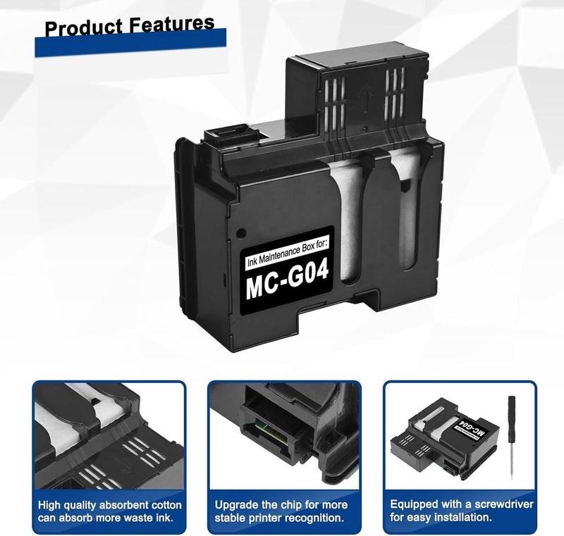 ANG MC-G04 Maintenance Box Waste Ink Collection Tank Compatible with Canon PIXMA G1330 G3370 G1430 G2470 G3470 G3471 G3472 G4470 Printer - Image 5