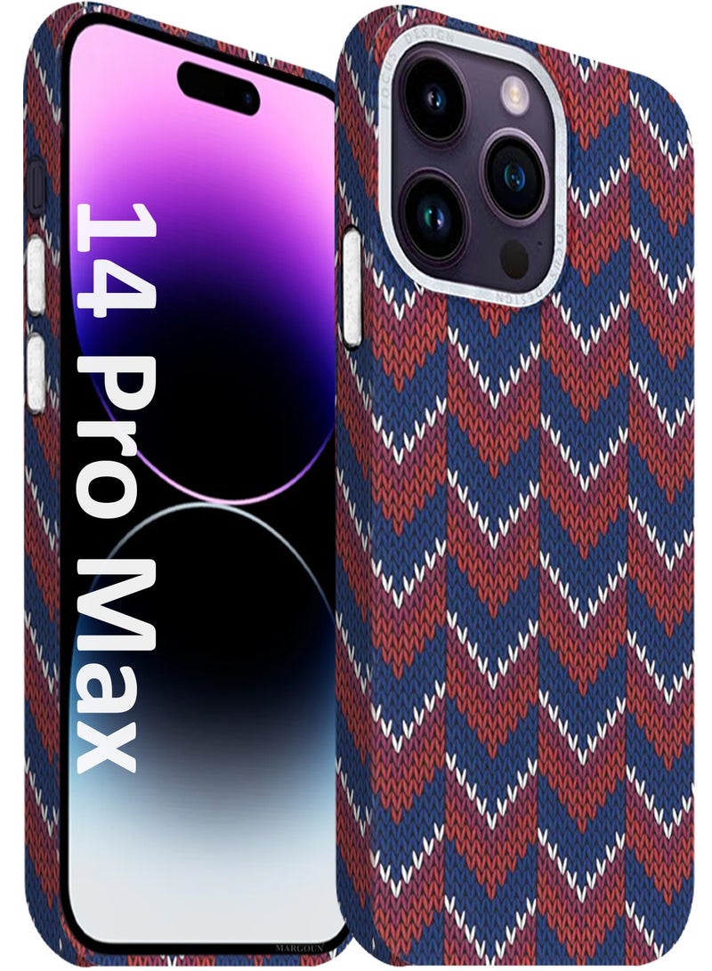 CATANES Ultra-Slim Woven Pattern Case Cover for iPhone 14 Pro Max - Lightweight Protective Back Case - Wave - Image 1