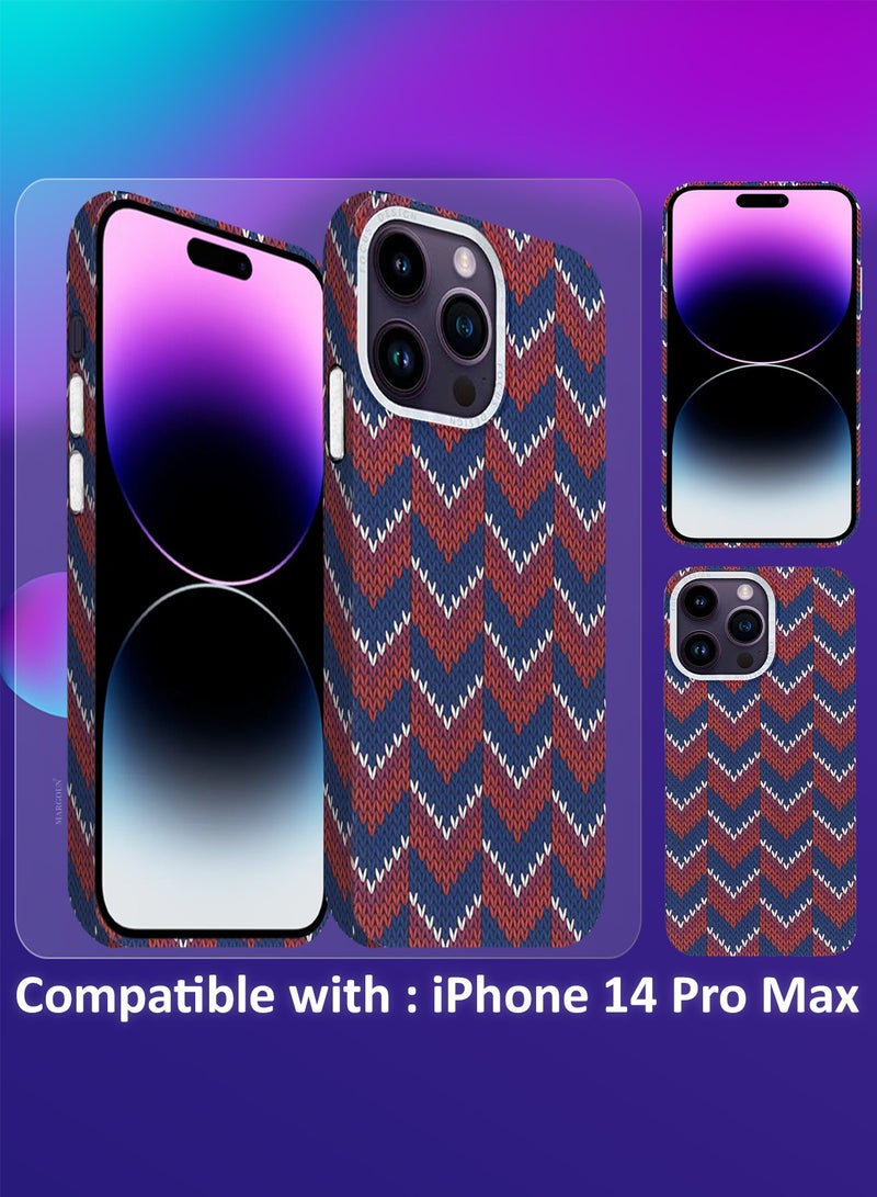 CATANES Ultra-Slim Woven Pattern Case Cover for iPhone 14 Pro Max - Lightweight Protective Back Case - Wave - Image 4