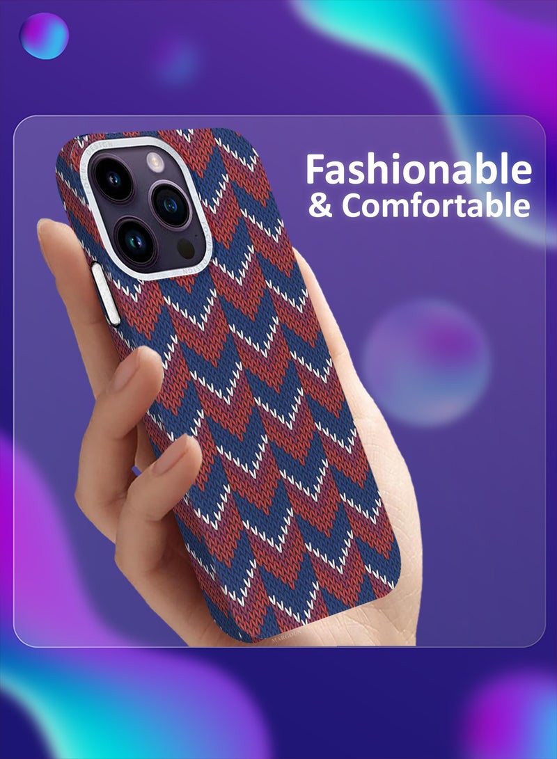 CATANES Ultra-Slim Woven Pattern Case Cover for iPhone 14 Pro Max - Lightweight Protective Back Case - Wave - Image 2