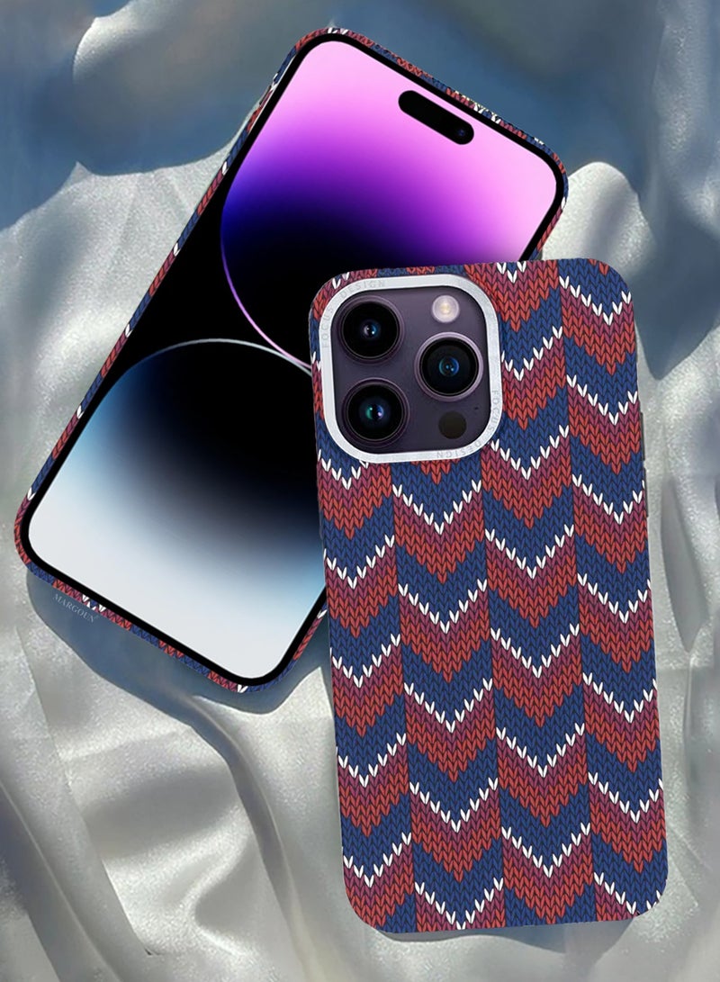 CATANES Ultra-Slim Woven Pattern Case Cover for iPhone 14 Pro Max - Lightweight Protective Back Case - Wave - Image 5