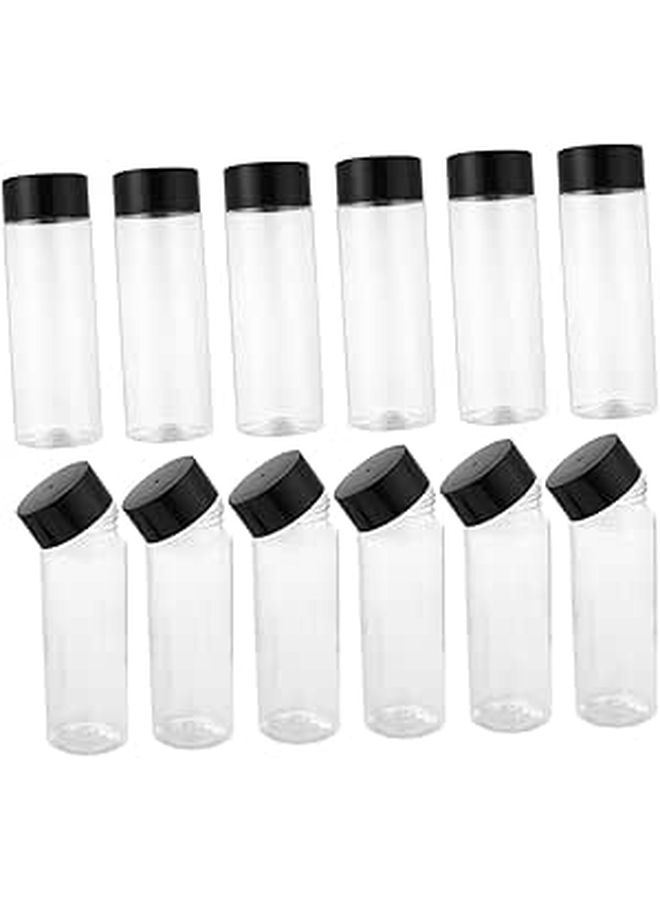 Reusable Plastic Juice Bottles 12Pcs Set Wide Mouth Portable Beverage Storage Containers - Image 1