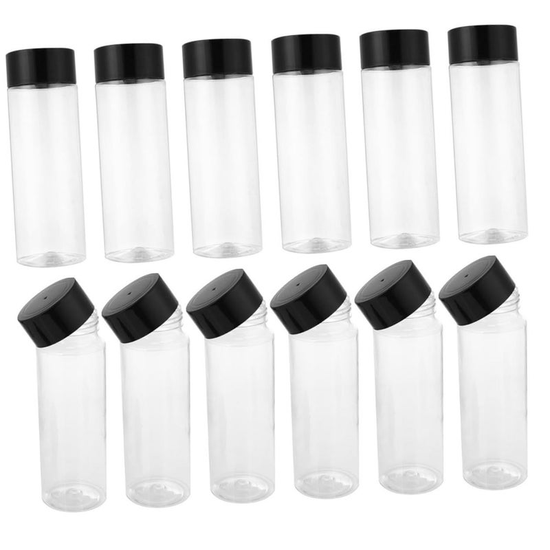 Reusable Plastic Juice Bottles 12Pcs Set Wide Mouth Portable Beverage Storage Containers - Image 2