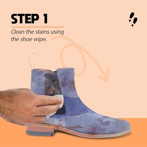 Shoe mistri Shoe Cleaner(2 Wipes) and Blue Renovator - Suede, Nubuck, Canvas, Knit and most other absorbent Fabrics - 100 Ml - Image 3