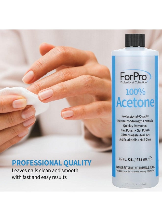 فوربرو بروفيشنال كوليكشن مجموعة فور برو الاحترافية 100% أسيتون نقي، مزيل طلاء أظافر احترافي للأظافر الطبيعية والاصطناعية والأكريليك والمنحوتة، يزيل طلاء الجل وغراء الأظافر وفن الأظافر واللمعان، 16 أونصة سائلة. - Image 5