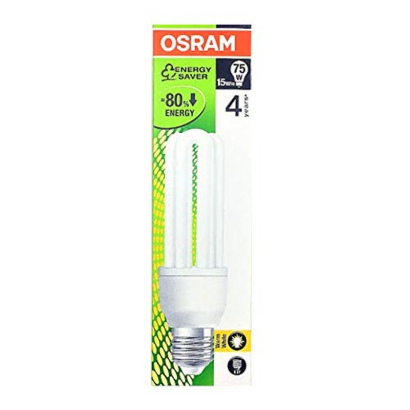لمبة E27 Duluxstar Mini CFL - 15 وات، أبيض دافئ 2700 ك، للإضاءة العامة، فلورسنت مدمج موفر للطاقة، أبيض دافئ - Image 5