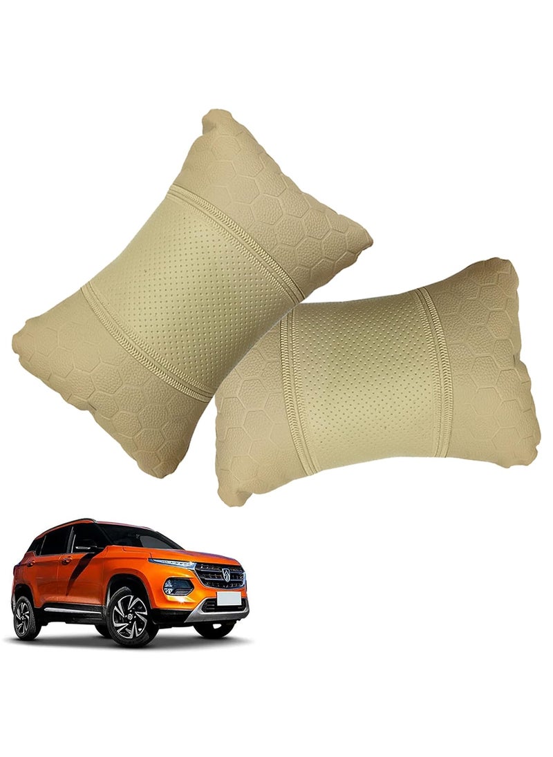 Adroitz Adroitz Car Neck Rest Football Design Beige PillowCushion Set of 2 for Baojun 510_PR479  - Image 1