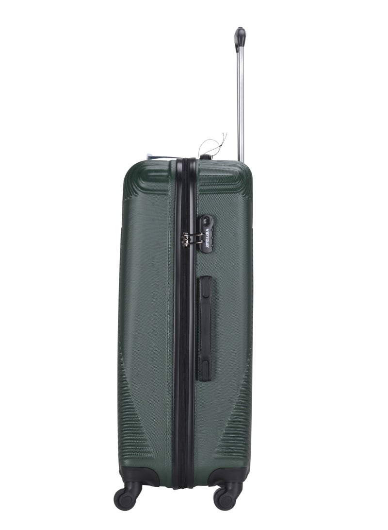 VIPTOUR ABS Hardside 3-Piece Trolley Luggage Set, Spinner Wheels with Number Lock 20/24/28 Inches - Dark Green  - Image 5