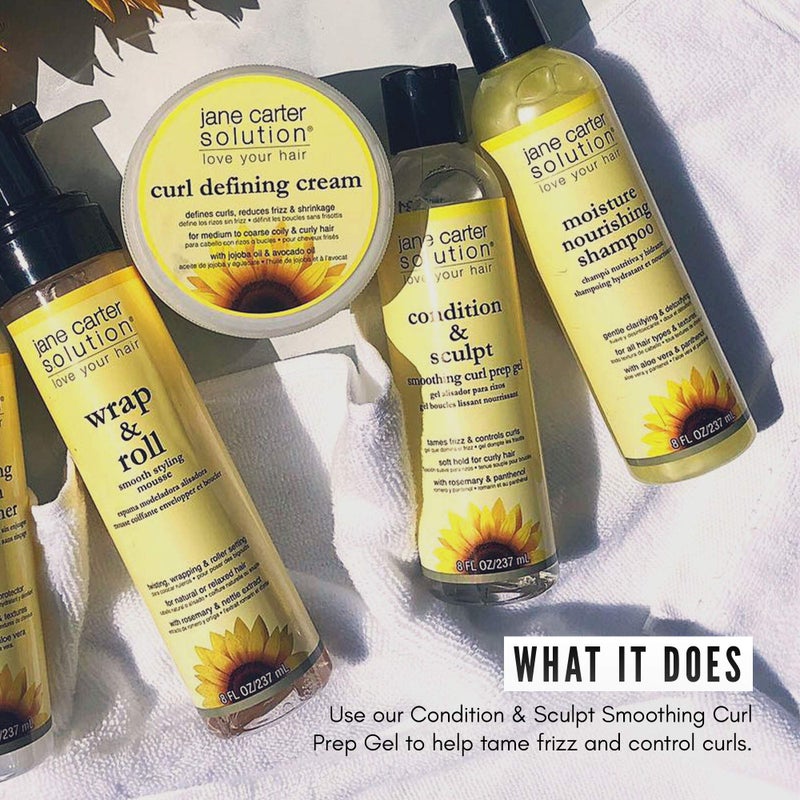 JANE CARTER SOLUTION Condition & Sculpt Smoothing Curl Prep Gel (8oz) - Soft Hold, Smoothing, Moisturizing - Image 2