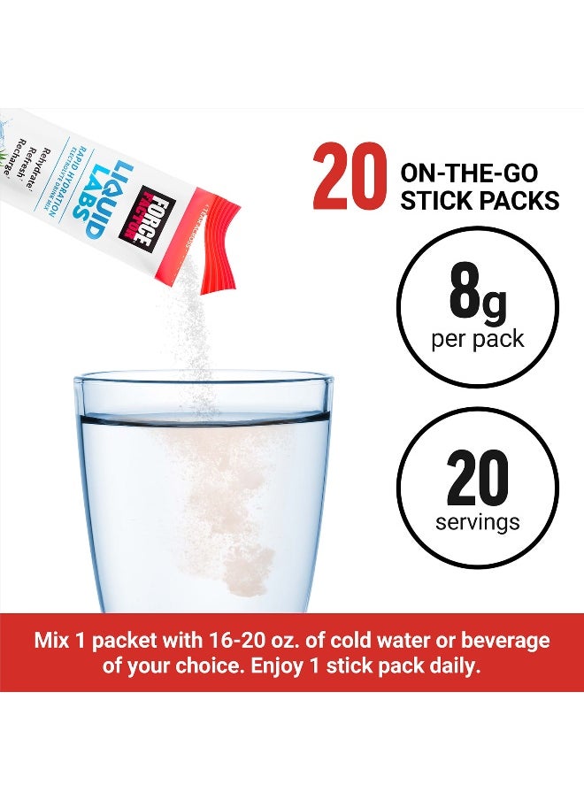 Force Factor Force Factor, Liquid Labs™ Energy, Rapid Hydration Electrolyte Drink Mix, Fruit Punch, 20 Stick Packs, 0.28 oz (8 g) Each  - Image 5
