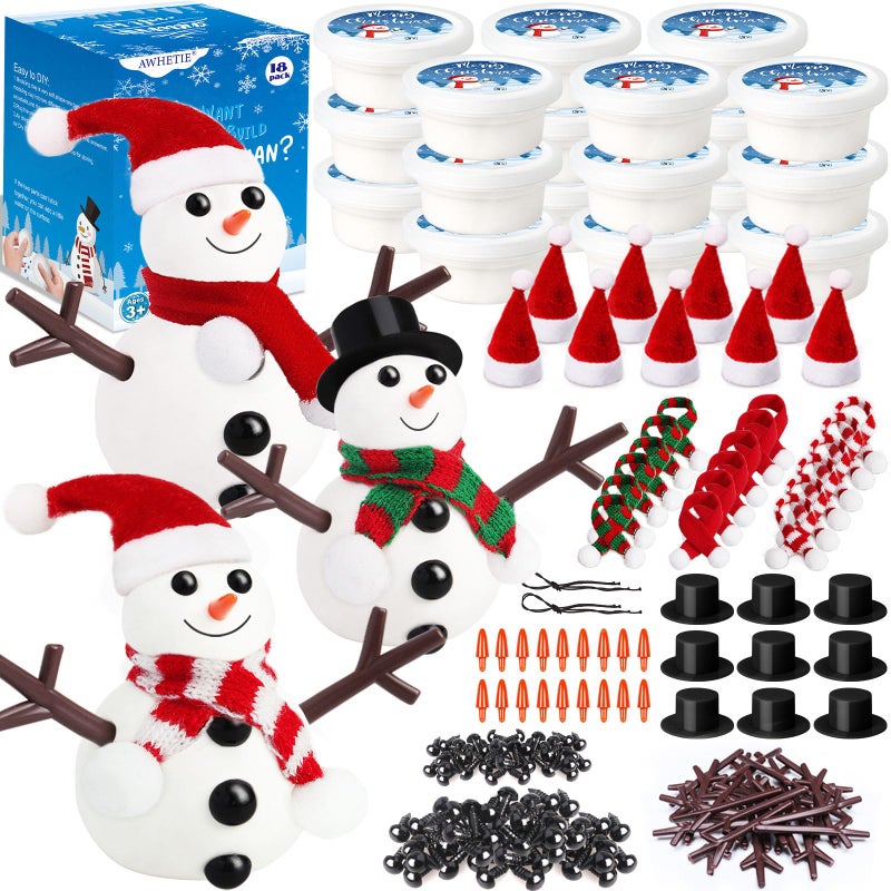 AWHETIE 18 Pack Stocking Stuffers for KidsChristmas Crafts for Kids BulkBuild a Snowman Crafts Kit Modeling Clay for Christmas Stocking Stuffers Gifts Activities Boys Girls - Image 3
