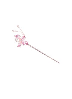 Minkissy Rhinestone Chinese Hair Stick Retro Butterfly Hair Chopsticks with Tassel Pendant Hairpin Chignon Pin for Women Girls
