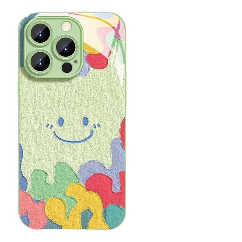 MS Glass Protective Case for Redmi Note 13 with Graffiti Smiley Face and Shockproof plus Shockproof plus Drop Protection plus Scratch Resistant in Cherry Blossom Pink - Image 5