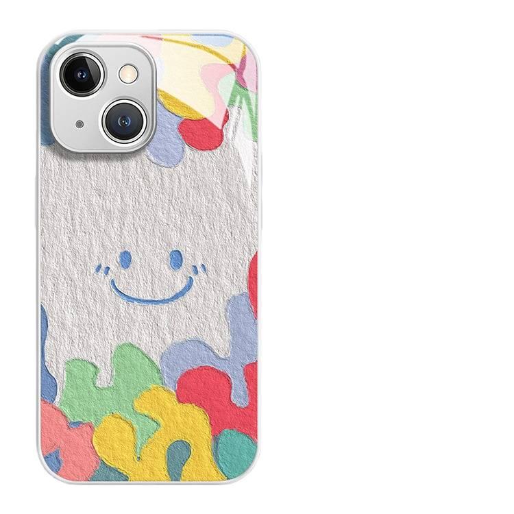MS Glass Protective Case for Redmi Note 13 with Graffiti Smiley Face and Shockproof plus Shockproof plus Drop Protection plus Scratch Resistant in Cherry Blossom Pink - Image 2