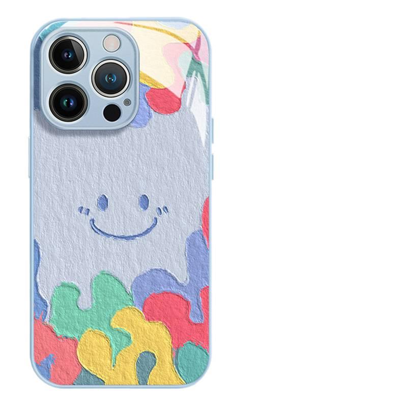 MS Glass Protective Case for Redmi Note 13 with Graffiti Smiley Face and Shockproof plus Shockproof plus Drop Protection plus Scratch Resistant in Cherry Blossom Pink - Image 4