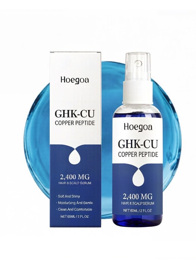 هويغوا سيروم الشعر وفروة الرأس ببتيد النحاس GHK-Cu، سيروم فروة الرأس المتقدم لمظهر شعر أكثر كثافة، تقوية مركب شعر ببتيد GHK Cu لجميع أنواع الشعر، غير دهني، 60 مل - Image 1