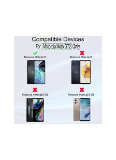 Ibywind Screen Protector For Motorola Moto G72 4G 6.6 Inches With 2 Pcs Tempered Glass 1Pc Camera Lens Protector 1Pc Backing Carbon Fiber Film Fingerprint Reader Easy To Install  - Image 2