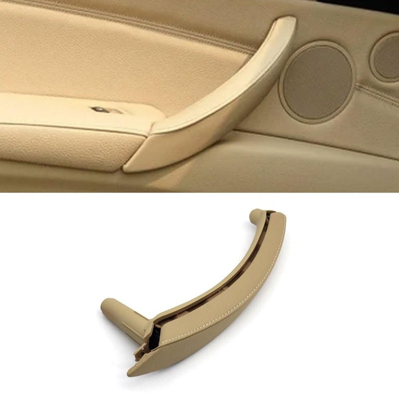 Goodithy Leather Door Handle Assembly Passenger Side LeftRight Interior Door Pull Handle Trim Replacement for BMW X5 E70 X6 E71 E72 20072013 Beige Left - Image 2
