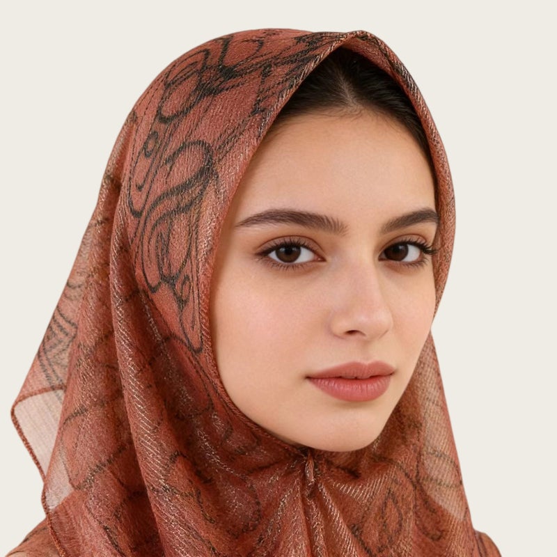 وشاح مربع من الساتان بتصميم عرقي ونقشة زهور، للجنسين، خفيف ومناسب لفصلي الربيع والصيف - Image 2