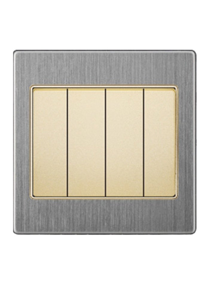 Vmax Premium 4 Gang 2 Way Wall Switch | Quad Rocker Gold/Metal Frame | Stylish, Safe & Flexible Control for Home & Office - Image 2