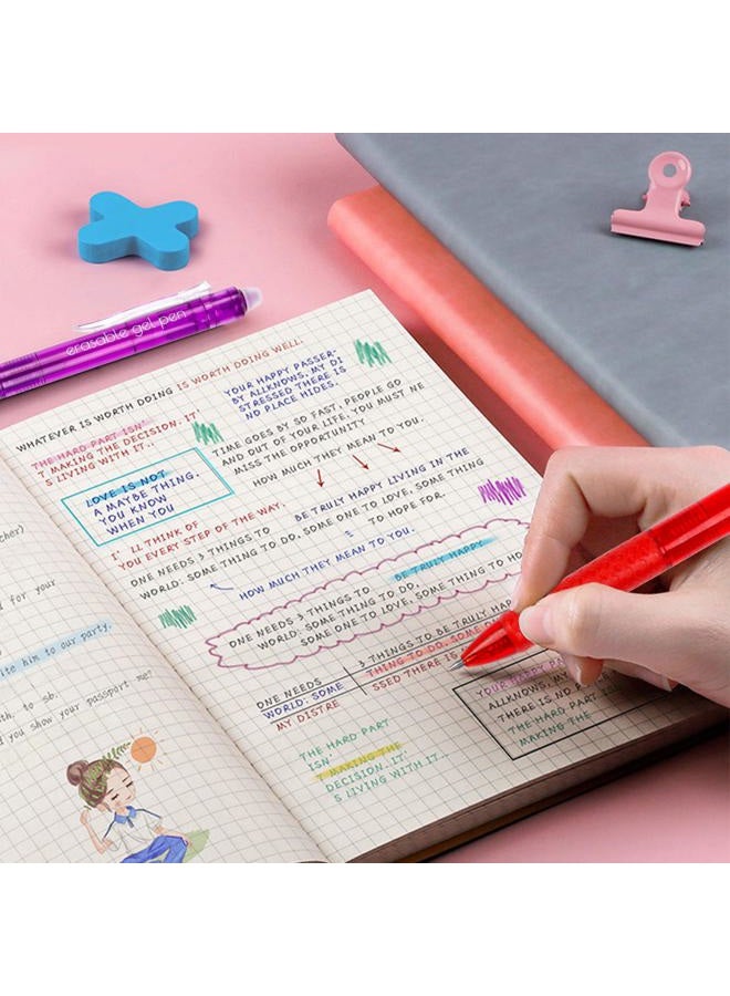 Lineon Erasable Gel Pens with Eraser, 22 Colors Retractable Erasable Pens Clicker, Fine Point, Make Mistakes Disappear, Assorted Color Inks for Drawing Writing Planner and Crossword Puzzles - Image 4