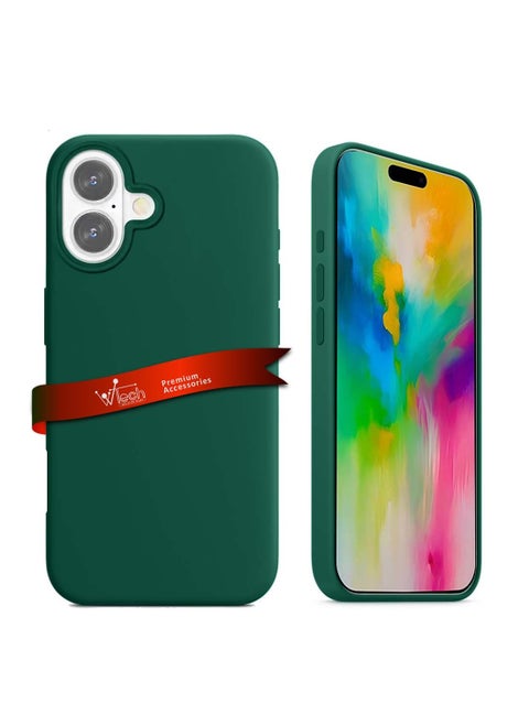 Apple iPhone 16 2024 Premium Liquid Silicone Case Cover - Dark Green
