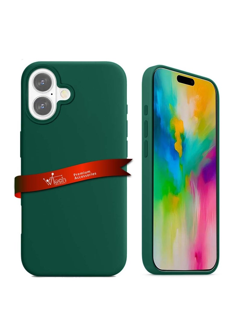 Apple iPhone 16 2024 Premium Liquid Silicone Case Cover - Dark Green