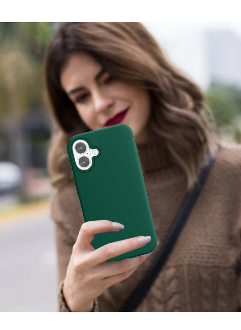 Apple iPhone 16 2024 Premium Liquid Silicone Case Cover - Dark Green