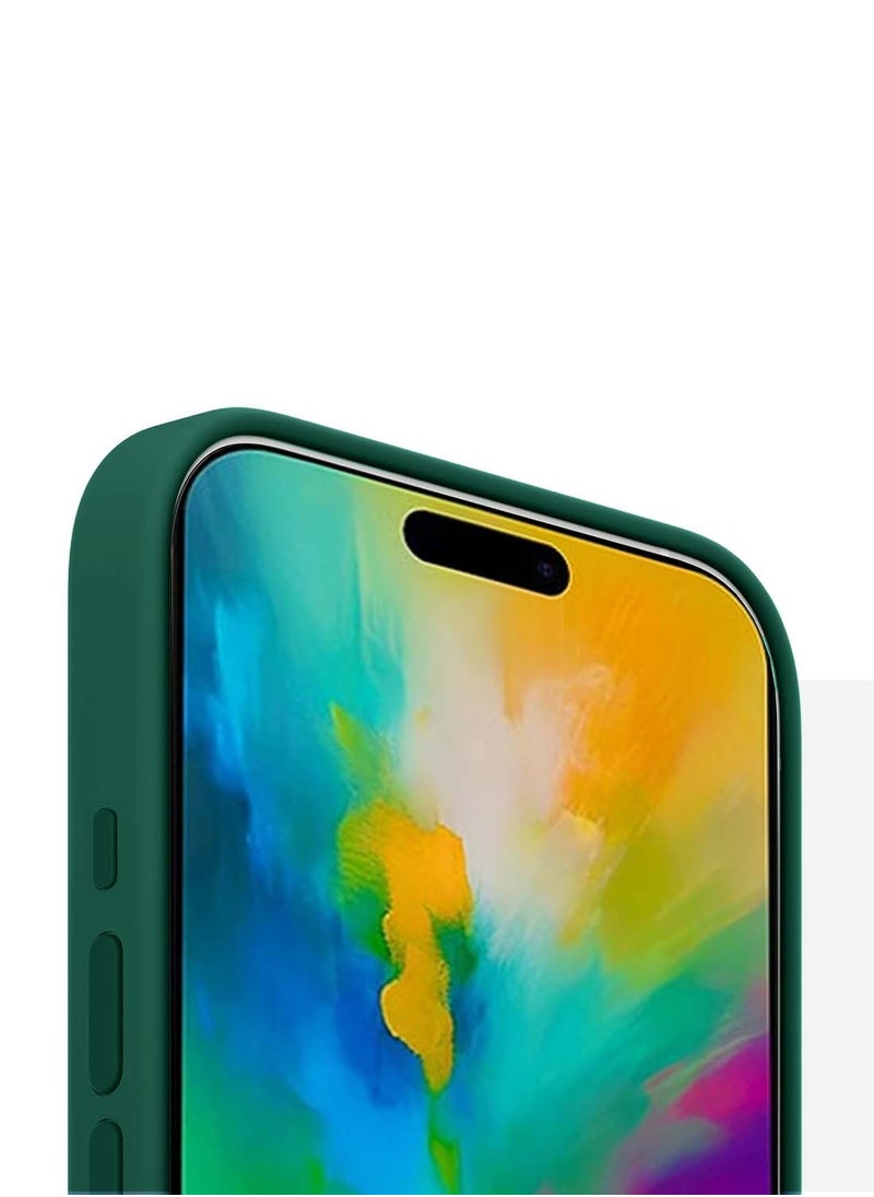 Apple iPhone 16 2024 Premium Liquid Silicone Case Cover - Dark Green