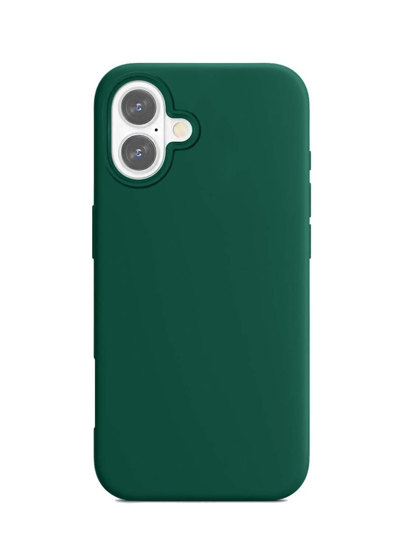 Apple iPhone 16 2024 Premium Liquid Silicone Case Cover - Dark Green