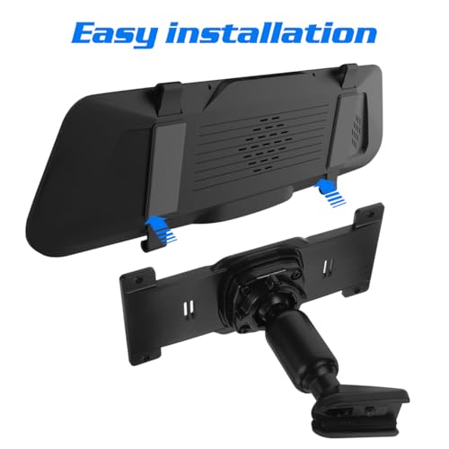 DOITOOL Rear View Mirror Back Plate Panel Dash Cam Mirror Mounting Bracket Arm Car Rear View Camera Install Kit for 5.5" - 12" Car SUV Dash Cams (Mounting Hole Diameter: 1.18inch - Image 4