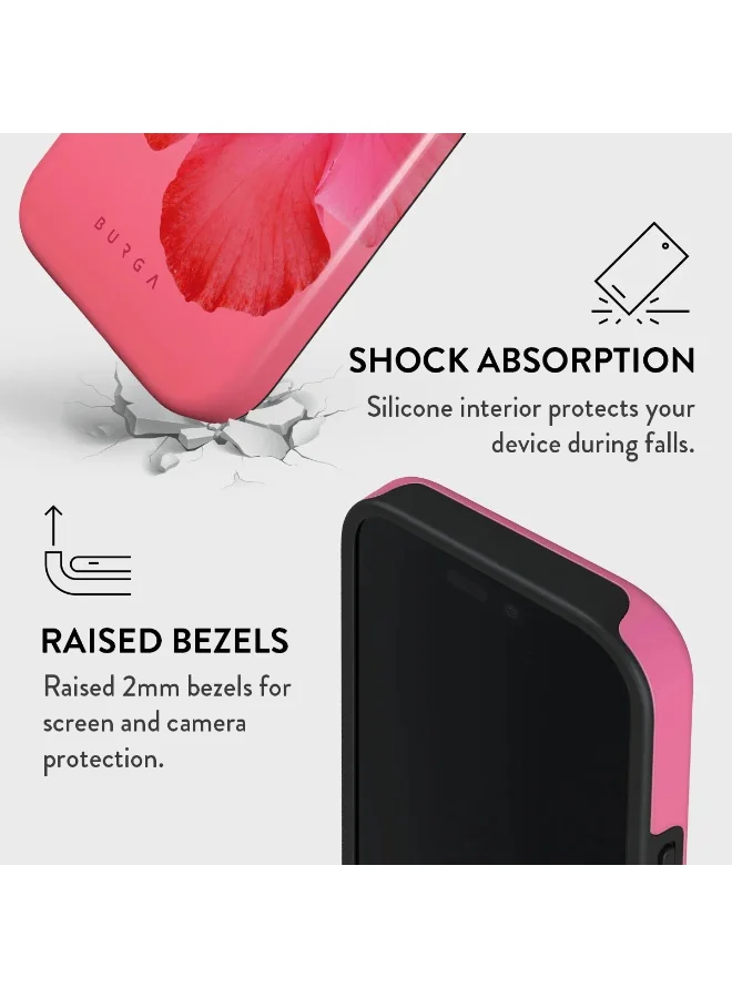 BURGA iPhone 16 Pro Case, 2 Piece Hard Shell + TPU Interior, Shock Absorption, All Port Accessible, Raised Bezel For Screen & Camera Protection, Never Fading HQ Print,Island Girl