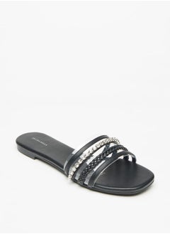 Flora Bella By Shoexpress Women's Embellished Slip-On Slides  - Image 3