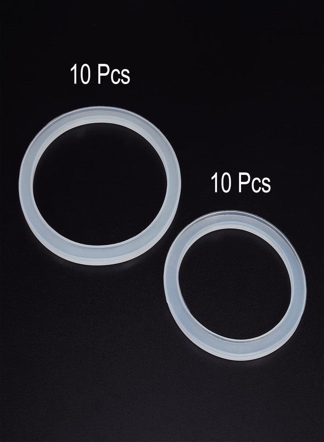 PATIKIL 70mm Regular and 86mm Wide Mouth Silicone Sealing Rings Set, 1Set/20Pack Reusable Leak-Proof Gaskets for Mason Jar Lids, Translucent - Image 2