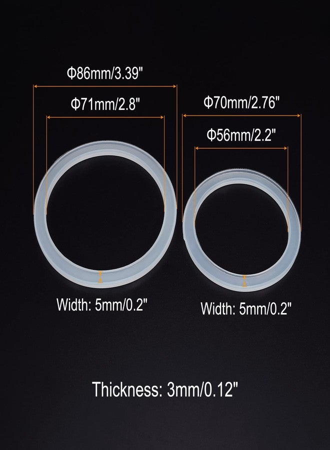 PATIKIL 70mm Regular and 86mm Wide Mouth Silicone Sealing Rings Set, 1Set/20Pack Reusable Leak-Proof Gaskets for Mason Jar Lids, Translucent - Image 3