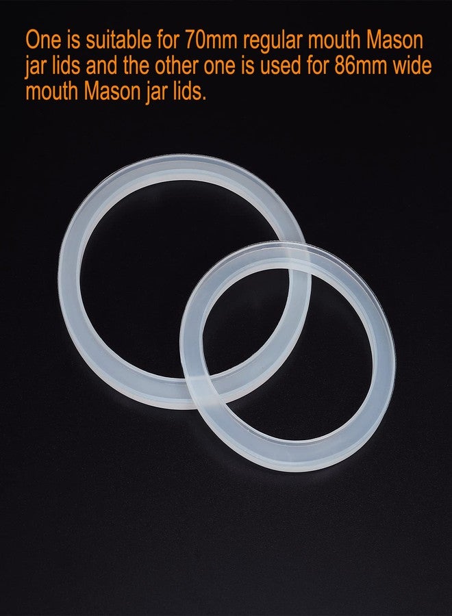 PATIKIL 70mm Regular and 86mm Wide Mouth Silicone Sealing Rings Set, 1Set/20Pack Reusable Leak-Proof Gaskets for Mason Jar Lids, Translucent - Image 4