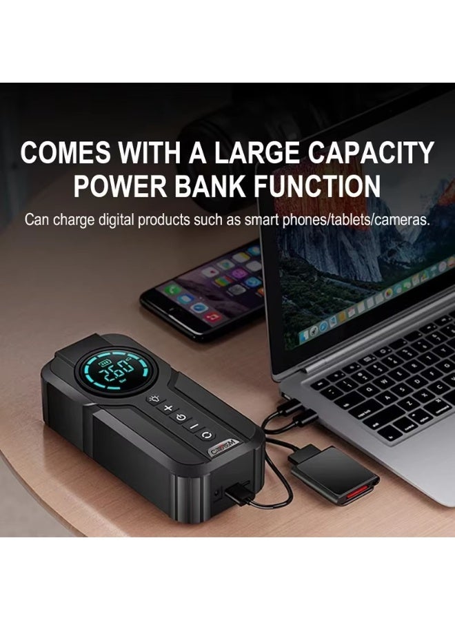 Car Battery Jump Starter and Tire Air Compressor Inflator 1000A Current 150PSI Battery Booster for Cars and Power Bank And Emergency LED - Image 5