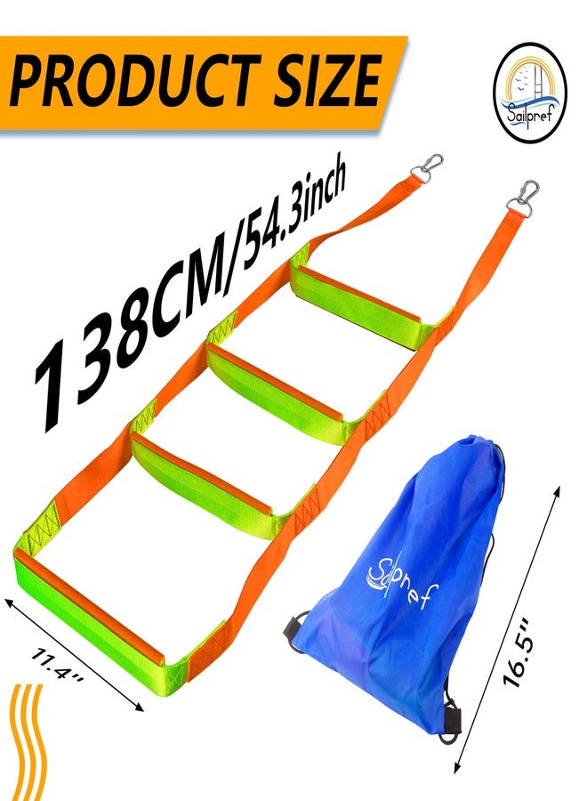 sailpref Boat Rope Ladder, 4 Step Boat Ladder, Heavy Duty 880lbs Strength with Carbon Fiber Reinforced Steps, Foldable Assist Boarding Rope Ladder for Inflatable Boat, Pontoon Boat, Sailboat, Kayak, Motorboat - Image 4