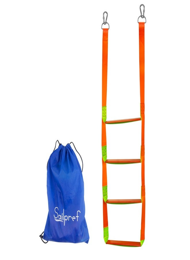 sailpref Boat Rope Ladder, 4 Step Boat Ladder, Heavy Duty 880lbs Strength with Carbon Fiber Reinforced Steps, Foldable Assist Boarding Rope Ladder for Inflatable Boat, Pontoon Boat, Sailboat, Kayak, Motorboat - Image 1