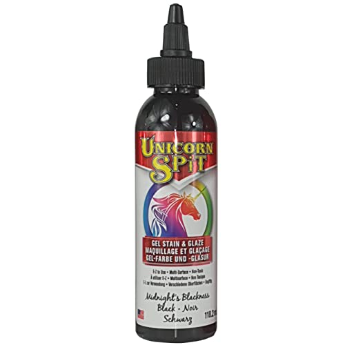 Unicorn SPiT 5770010 Gel Stain and Glaze, Midnight's Blackness 4.0 FL OZ Bottle - Image 1