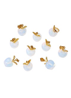 COGCHARGER 10 Pieces Apple Gemstone Charm Pendant Crystal Quartz Healing Natural Stone Pendants Opal Buckle for Jewelry Necklace Earring Making Crafts  - Image 1