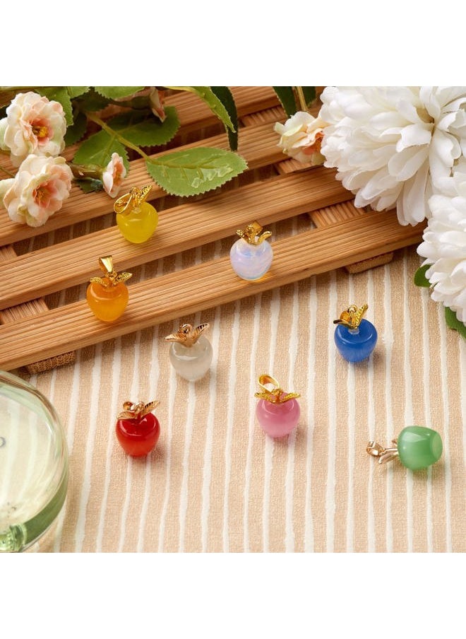 COGCHARGER - 10 Pieces Apple Gemstone Charm Pendant Crystal Quartz Healing Natural Stone Pendants Opal Buckle for Jewelry Necklace Earring Making Crafts - Image 1