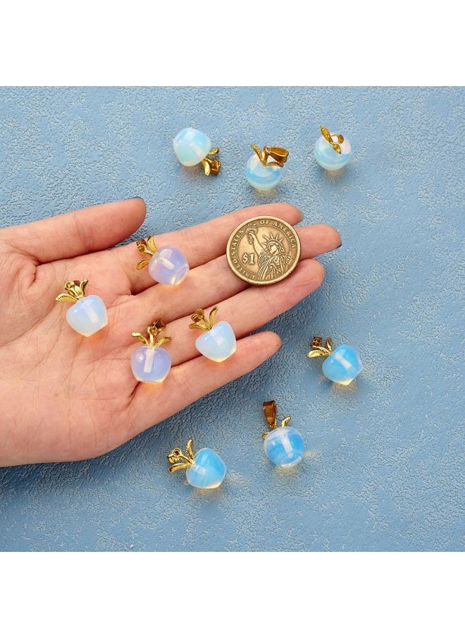 COGCHARGER - 10 Pieces Apple Gemstone Charm Pendant Crystal Quartz Healing Natural Stone Pendants Opal Buckle for Jewelry Necklace Earring Making Crafts - Image 1