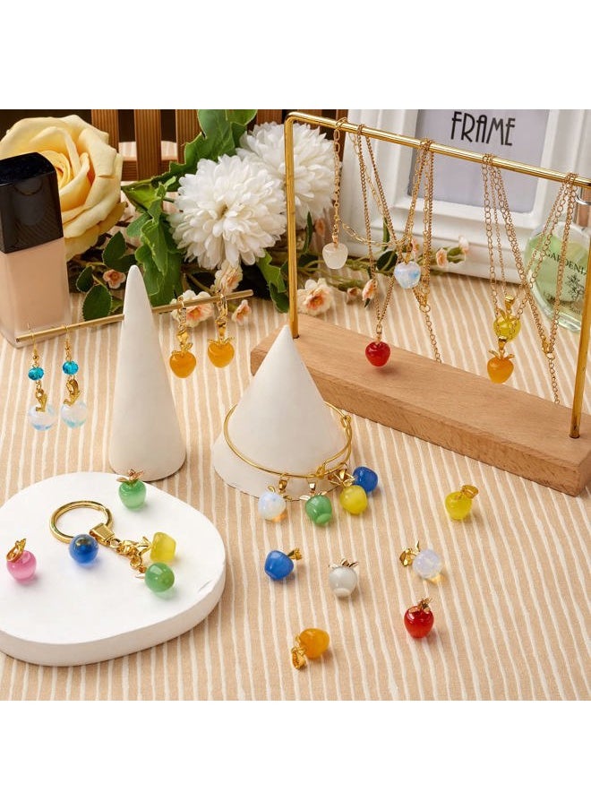 COGCHARGER - 10 Pieces Apple Gemstone Charm Pendant Crystal Quartz Healing Natural Stone Pendants Opal Buckle for Jewelry Necklace Earring Making Crafts - Image 1