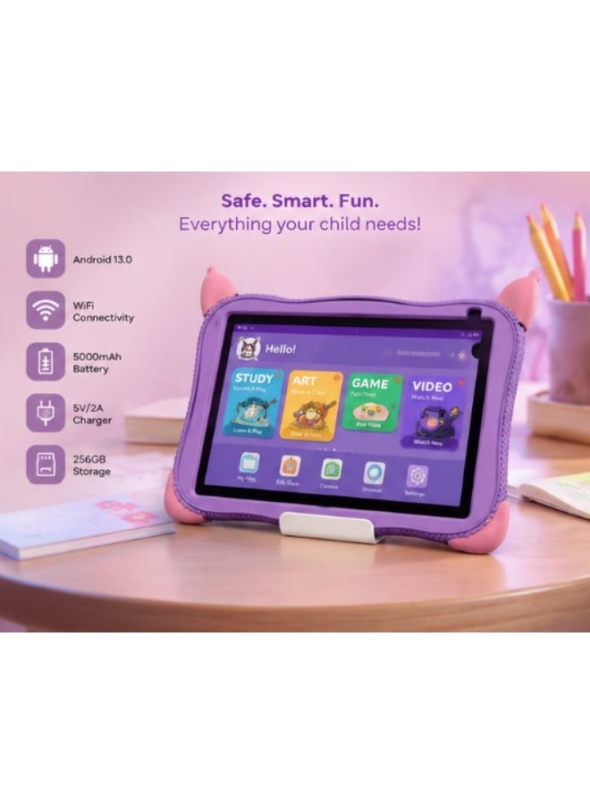 boat B716 Kids Tablet Android 13.0 7.0 Inch Display Octa Core  5000mAh Battery WiFi Dual Camera Purple - Image 1